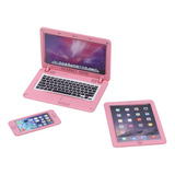 3pcs Dollhouse Mini Laptop Tablet Conjunto