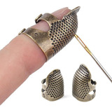 3pcs Protetor Dedo Costura Dedal Modelo Antigo Metal Bronze