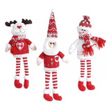 3pcs Enfeite Suspensão Boneca De Natal De Malha Com Coração