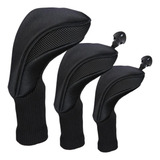 3pcs Golf Madeira Head Cover Driver Headcover Preto Preto