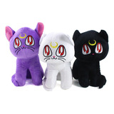 3pcs Sailor Moon Luna Cat Boneca De Pelúcia Presente De