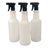 3un. Frasco Borrifador Girafa 1000ml Graduado Gatilho Preto Cor Branco