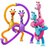 3un Robô Pop It Estica Puxa Brinquedo Gruda Led Tubo Ventosa