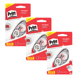 3un Branquinho Corretivo Em Fita 10m Material Escolar Pritt