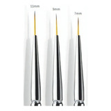 3un Pincéis Ultra Fina Para Decorar Unhas Sereia 7 9 E 11mm
