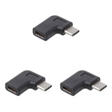 3x 90 Graus De Ângulo Reto Usb 3 1 Tipo C Macho Para Fêmea U