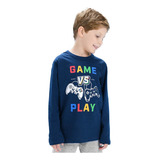 3x Blusa Camiseta Manga Longa Menino Infantil