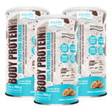 3x Body Protein 100% Proteína Equaliv Sabor Cookies 450g