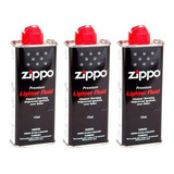 3x Fluido Premium Para Isqueiro Zippo 125 Ml Original C/ Nf