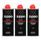 3x Fluido Premium Para Isqueiro Zippo 125 Ml Original
