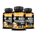 3x Maca Peruana Negra 120 Cápsulas Bionutri Alta Qualidade