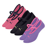 3x Pares Sapatilha Antiderrapante Pilates Feminina Puma 
