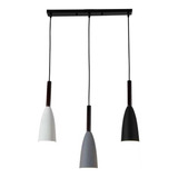 3x Pendente Lustre Alumínio Cabeceira Bancada Quarto Sala N1 Cor Branco/cinza/preto 110v/220v