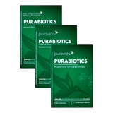 3x Purabiotics- Probióticos Vivos Em Cáps.- Pura Vida-30caps