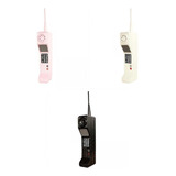 3x Retro Telefone Modelo Ferro Decoração De Tiro Rosa
