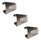 3x Suporte P/ Luvas De Procedimentos Em Aço Inox Escovado