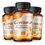 3x Açafrão Da Terra 100 Puro 60 Capsulas 1000mg 990mg 10mg