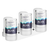 3x Alva Desodorante Natural Stick Cristal 100 Original 120g