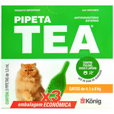 3x Anti Pulgas Pipeta Tea Gatos 4 1 A 8kg 30 Dias De Duração