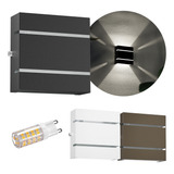 3x Arandela Slim 2 Frisos Focos Externa 3 Leds G9 5w
