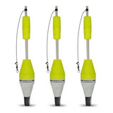 3x Boia Jr Pesca Torpedo Pino Tambaqui Modelo 206 Pesqueiro Cor Amarelo