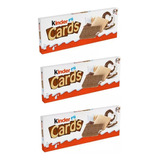 3x Caixas Chocolate Kinder Cards Biscoito 128g - Importado