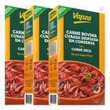 3x Carne Bovina Desfiada Cozida Curada Carne Seca Vapza 400g
