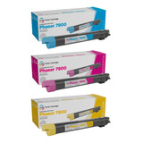 3x Cartucho Toner Compatível P Xerox Phaser 7800 C M Y 
