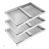 3x Escorredores Copos Inox 70x60cm Salgados Pastel