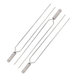 3x Espeto Duplo Aço Inox Lâmina 60cm Espetos Churrasco
