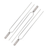 3x Espeto Duplo Aço Inox Lâmina 60cm Espetos Churrasco