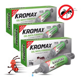 3x Gel Mata Formiga Veneno Formigueiro Repelente Kromax 10g