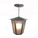 3x Luminária Pendente Teto Lustre Colonial L3c Prata Velha