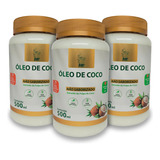 3x Oleo De Coco 500ml Orgânico Sem Sabor Sem Cheiro Hf Supl