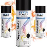 3x Tinta Spray Super Color Preto Fosco Alta Temperatura
