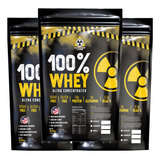 3x Whey Protein 100 Ultra Concentrado 6kg 0 Açúcar 0 Glúten Sabor Baunilha