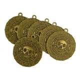 3x6x Punk Halloween Pirates Moeda Asteca Medalhão Colar De