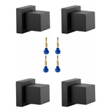 4 Acabamento Registro Quadrado 1/2-3/4+adaptador Docol Preto
