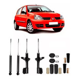 4 Amortecedor Dianteiro E Traseiro + Kit Coxim Clio 1.6 01 /