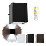 4 Arandela Led 5w 2 Fachos Foco Parede Muro Externa St678