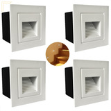4 Balizador Para Embutir Parede Branco Mini Fachada Lup75