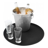 4 Bandeja Garçom Redonda 40cm Antiderrapante Profissional