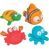 4 Bichinhos Banho Oceano Brinquedo Nemo Lula Ciri Bebe Buba