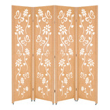 4 Biombo Floral Painel Folha Mdf