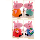 4 Bonecos Peppa Pig E Amigos Família Em Pelucias