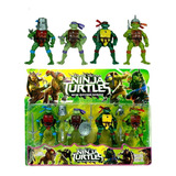 4 Bonecos Tartarugas Ninjas Verde 12cm