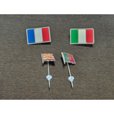 4 Broches Bandeiras. Vintage. Portugual / Itália / França