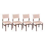 4 Cadeiras Asteca Alumínio Fibra Sintética Estonada Interior