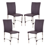 4 Cadeiras Cannes Em Alumínio Para Cozinha Piscina Edícula