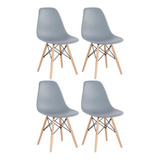 4 Cadeiras Charles Eames Wood Eiffel